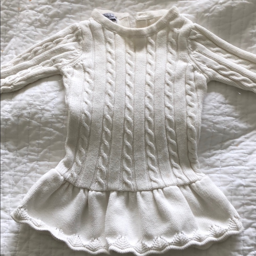Baby girl cable knit sweater dress